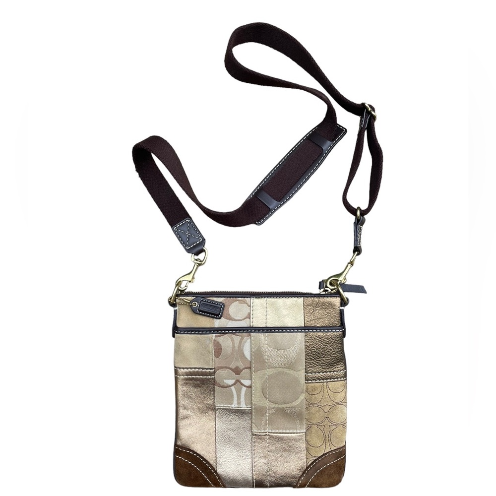 COACH gold patchwork crossbody bag